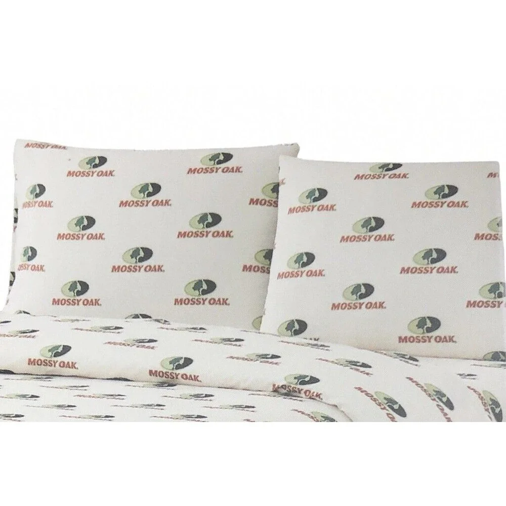 Mossy Oak Logo Pillowcases Standard Queen Cabin Hunting 20x30 Camp Set Of 2